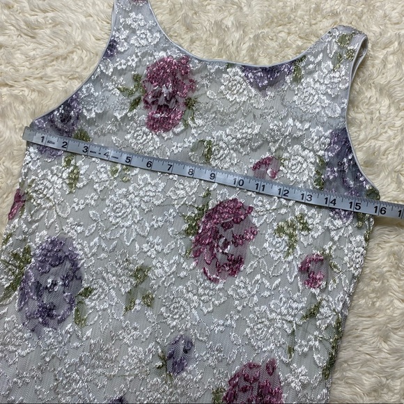 Sharade of California • 90's Vintage Floral Lace Dress - Picture 5 of 8